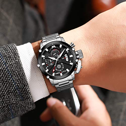 MEGALITH Men's 45mm Stainless Steel Chronograph Watch R758