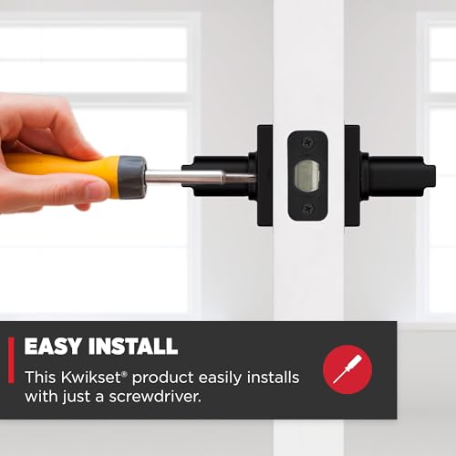 Kwikset Casey Interior Privacy Door Handle with Lock 10 Pack, Matte Black G103018