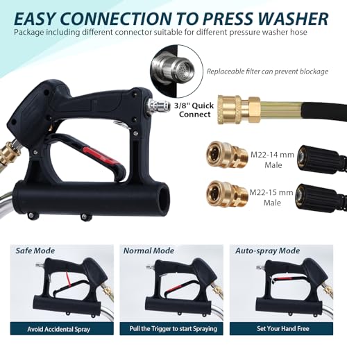 Towallmark 24" Pressure Washer Surface Cleaner with Dual Handle, 4 Wheels, 4000 PSI K3055