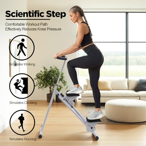 Adjustable Height Stair Stepper Climber with Ergonomic Handlebars T2019