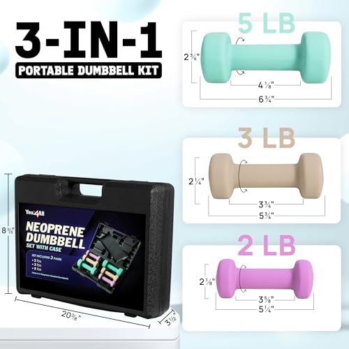 Yes4All Neoprene Coated Dumbbell Hand Weight Sets with Rack U179