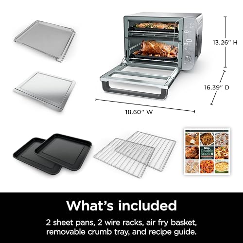 Ninja DCT451 12-in-1 Smart Double Oven with FlexDoor, Stainless Steel P340