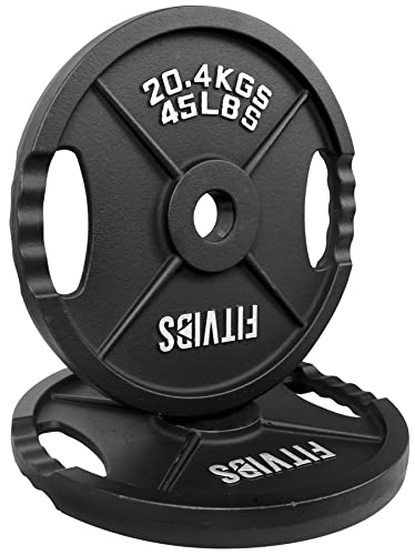 Olympic Cast Iron Weight Plates for Strength Training, Multiple Sizes S1890