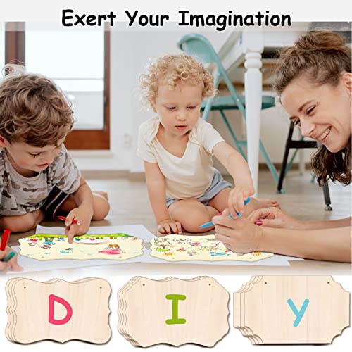 12Pcs Unfinished Wood Slices Rectangle Blank for Crafts, Door Hanger, Painting, 8.8 x 5.7 Inches G43648
