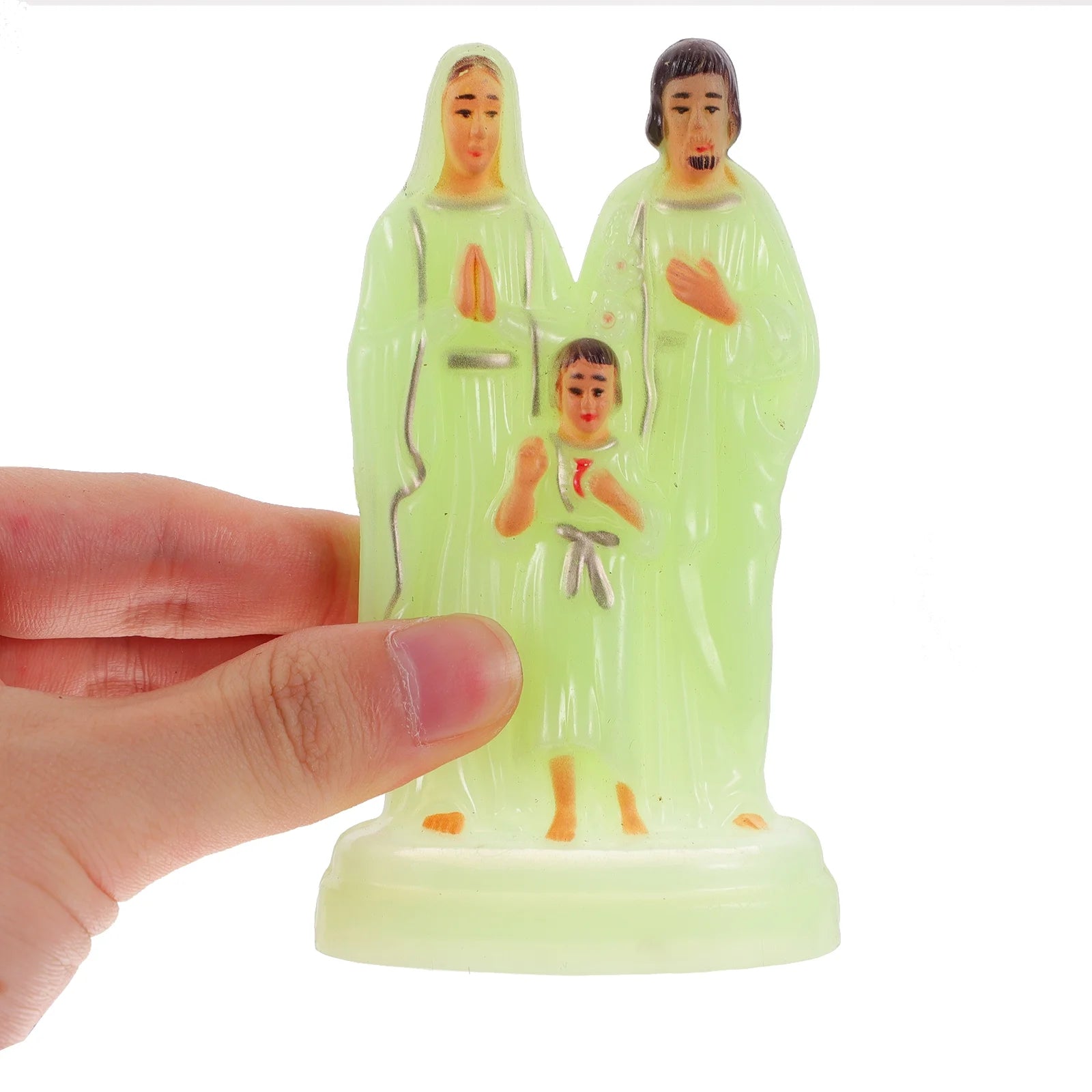 2 Pcs Luminous Church Statue Baby Desktop Ornament O8514