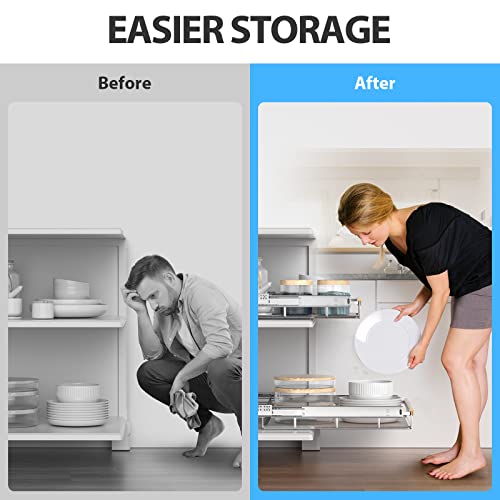 Extendable Slide Out Cabinet Organizer, 2 Pack, Adjustable Width 16.1"-26.3" L87667