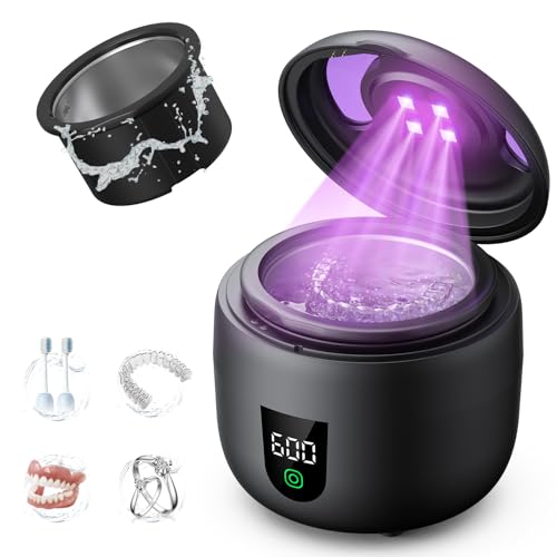 Ultrasonic Retainer Cleaner with Removable Tank for Aligners, Jewelry B601919