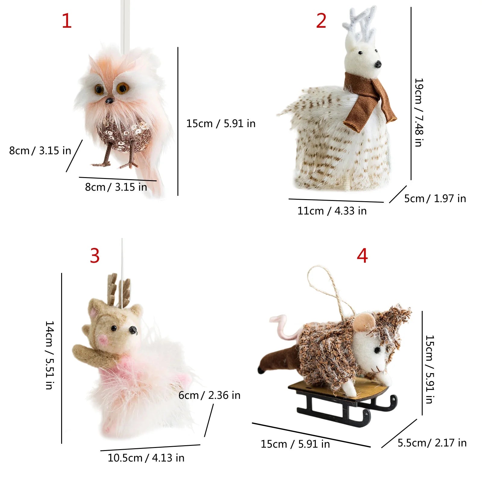 Party Owl Felt Ornaments Christmas Decoration L6696