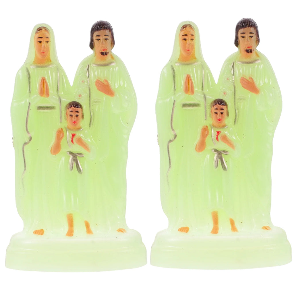 2 Pcs Luminous Church Statue Baby Desktop Ornament O8514