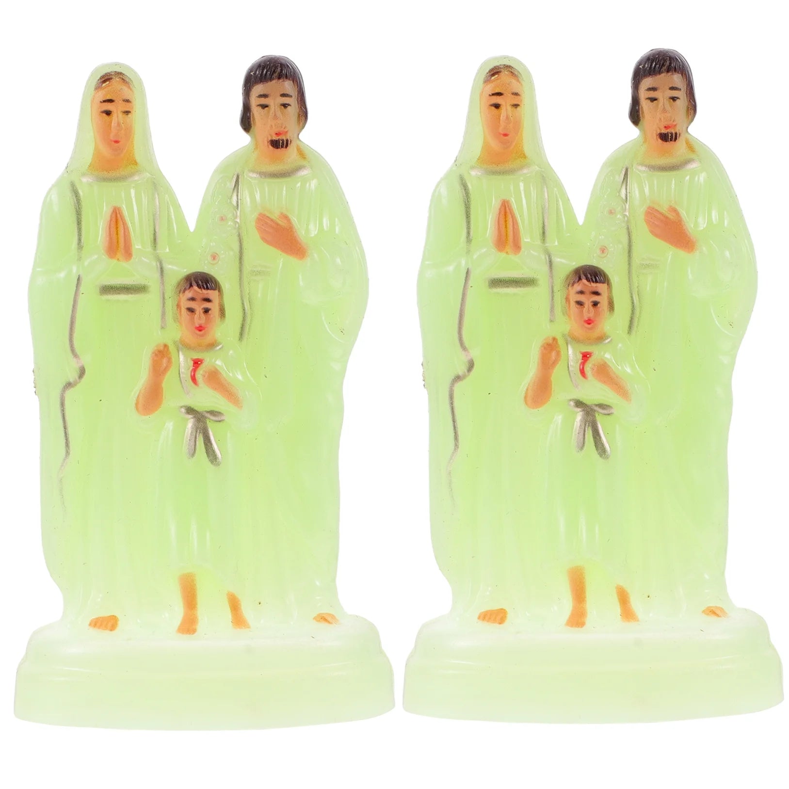 2 Pcs Luminous Church Statue Baby Desktop Ornament O8514