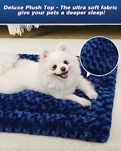 Washable Dog Bed Mat Ultra Soft Crate Pad for Large Dogs, 41 x 27 Inch, Gray K707024