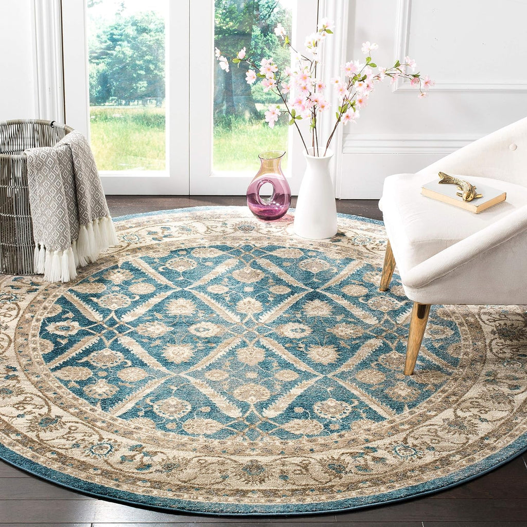 SAFAVIEH Sofia Collection Area Rug 9' x 12' Blue & Beige Vintage Oriental Distressed I398772