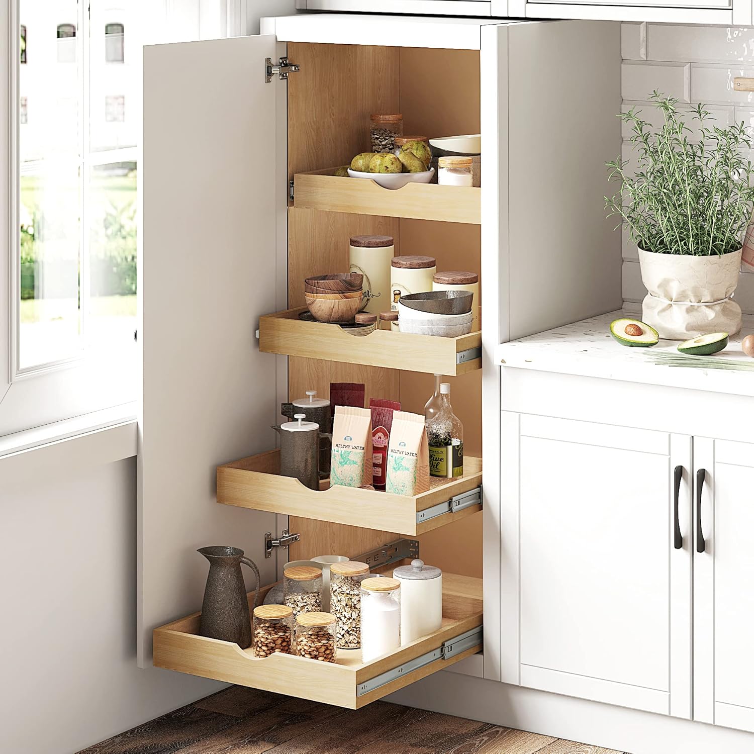 WelFurGeer Pull Out Shelves for Kitchen Cabinets, 32" Wide G57070