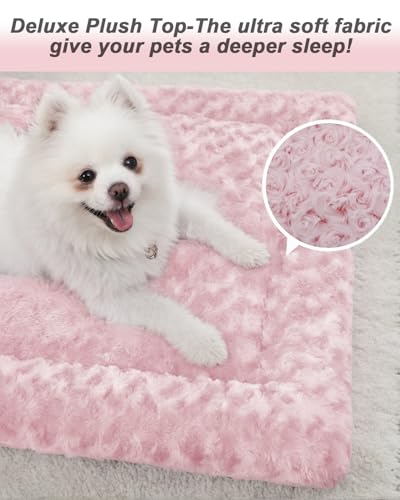 Washable Dog Bed Mat Ultra Soft Crate Pad for Large Dogs, 41 x 27 Inch, Gray K707024