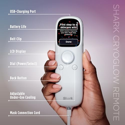 Shark CryoGlow LED Face Mask with Red & Blue Light Therapy, FW312 W545