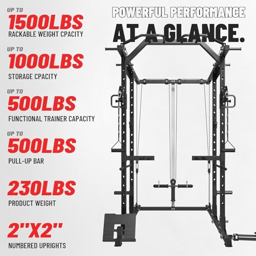 Mikolo Power Cage with Cable Crossover and LAT Pull Down System, 1500LBS I14340