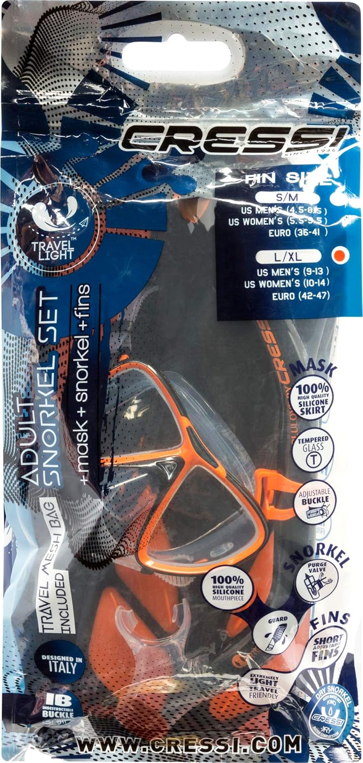 Cressi Bonete Pro Dry Set, Black/Orange, S/M V8040