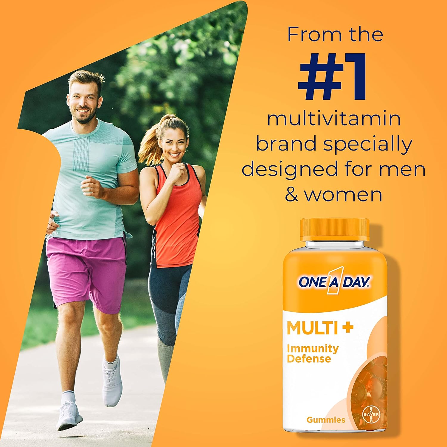 ONE A DAY Multi+ Immune Support Gummies, Multivitamin with Vitamins C, D, E, A & Zinc, 120 Count X595