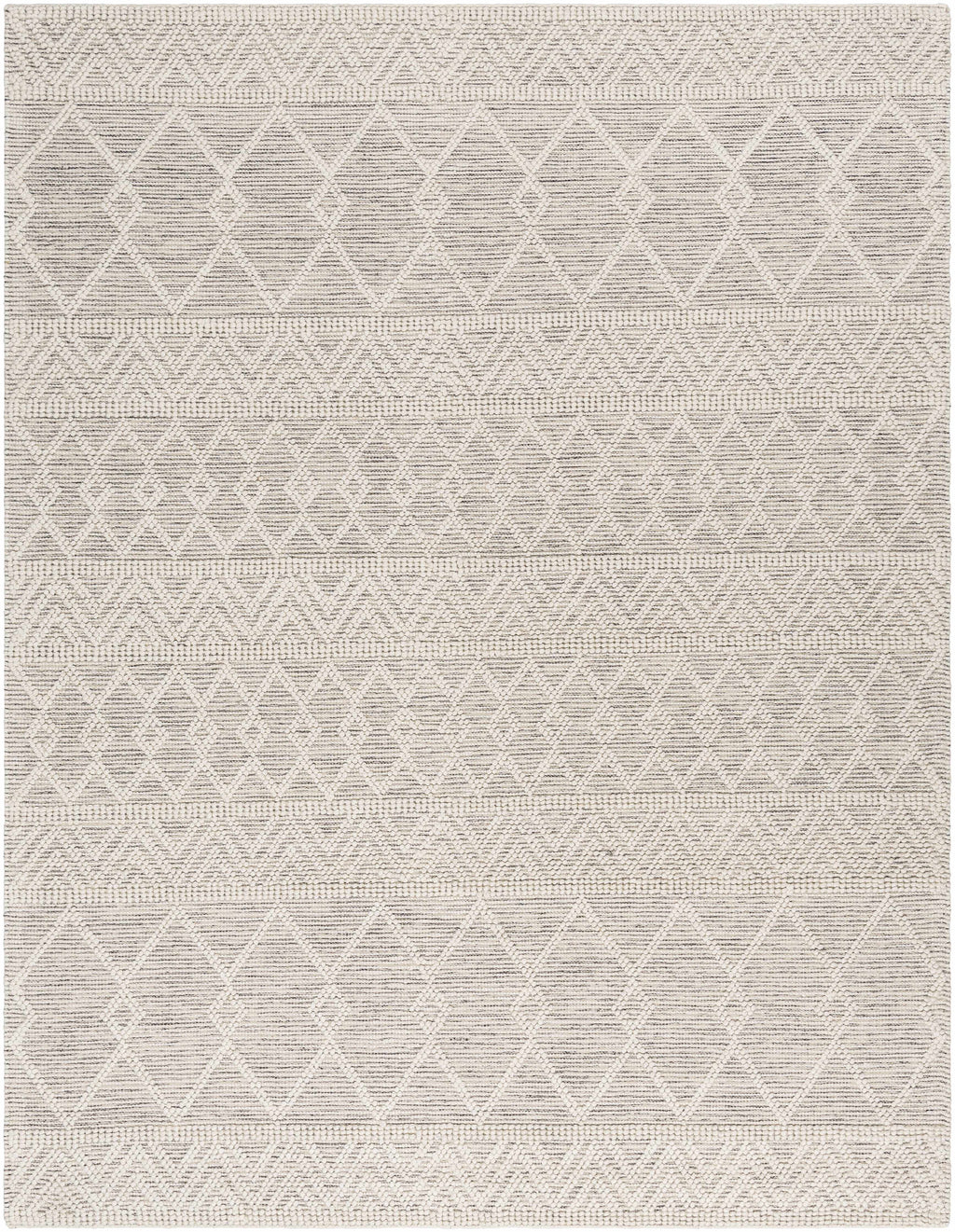 Woolk Moroccan Hand Woven Wool Small Area Rug, Beige White Brown, 2' x 3' L4500