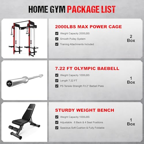 WM3-V4 Folding Wall Mounted Squat Rack with Dual Pulley System L11563