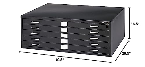 Safco Products 5-Drawer Flat File, 36" W x 24" D, White X8304
