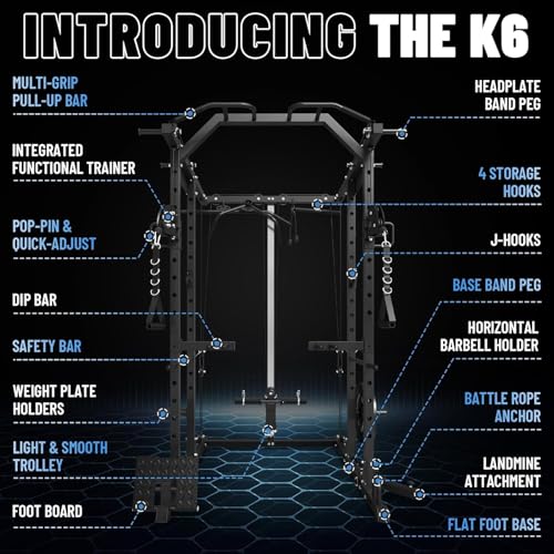 Mikolo Power Cage with Cable Crossover and LAT Pull Down System, 1500LBS I14340