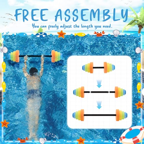 Adjustable Aquatic Exercise Dumbbells with EVA Foam for Pool Fitness O488935