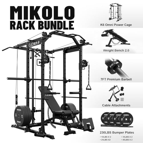 Mikolo Power Cage with Cable Crossover and LAT Pull Down System, 1500LBS I14340