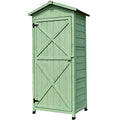 Outdoor Storage Cabinet, Tool Shed, Wooden Garden Shed Organizer, with 3 Shelves Organizer, for Garden and Yard (Color : Brown, Size : 155x55x75cm)