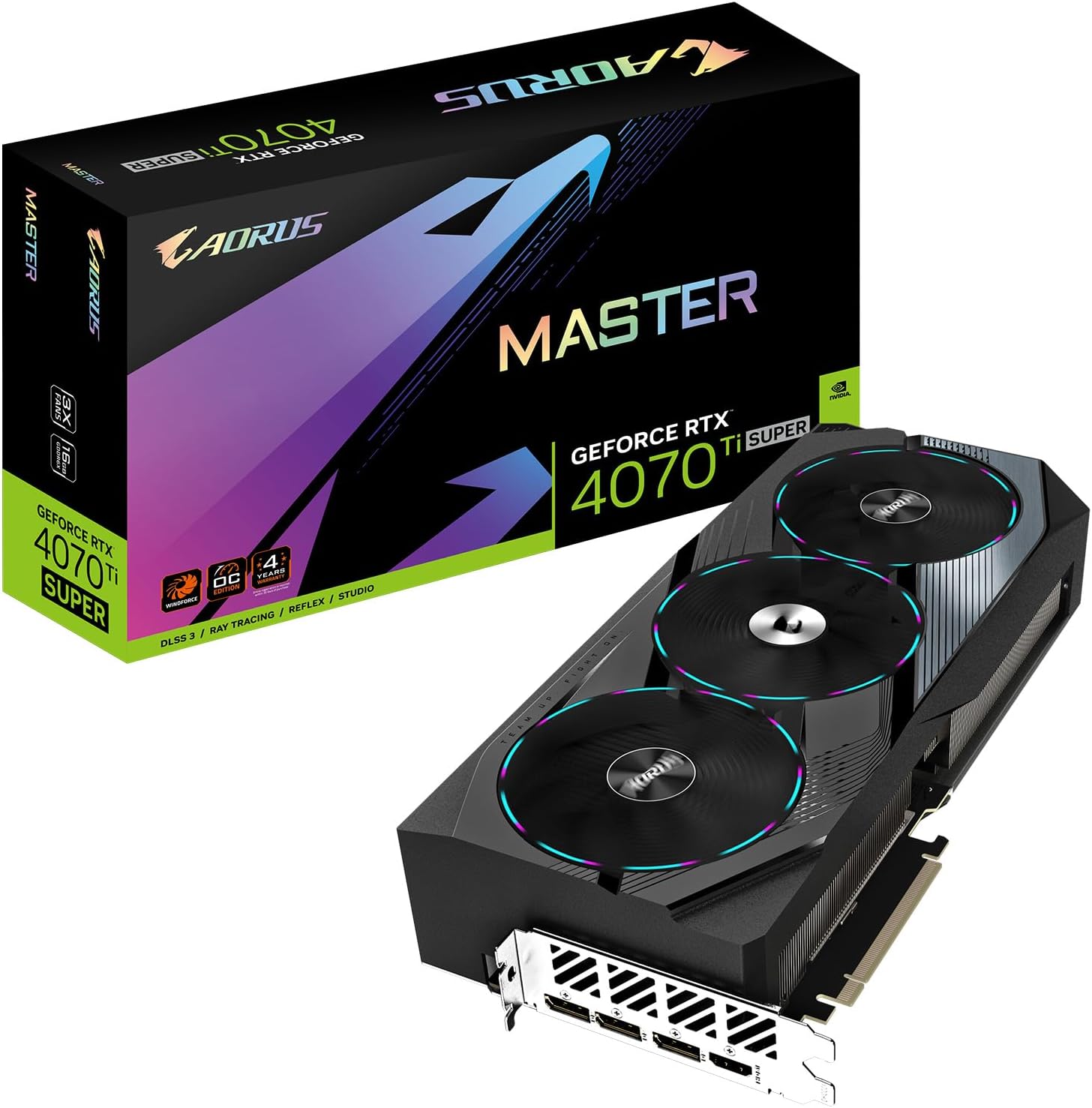 GIGABYTE GeForce RTX 4070 Ti Super Master 16G Graphics Card, 3X WINDFORCE Fans, 16GB 256-bit GDDR6X, GV-N407TSAORUS M-16GD Video Card