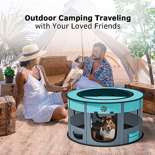 Foldable Dog Playpen 44"x44"x24" with Carrying Case F150