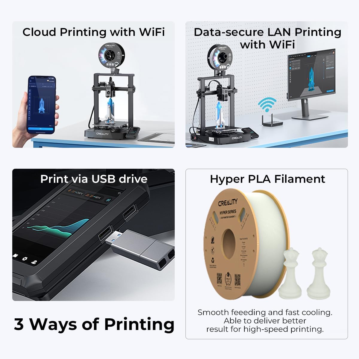 Creality Ender 3 V3 KE 3D Printer, 500mm/s Max Speed, CR Touch Auto Leveling U5138