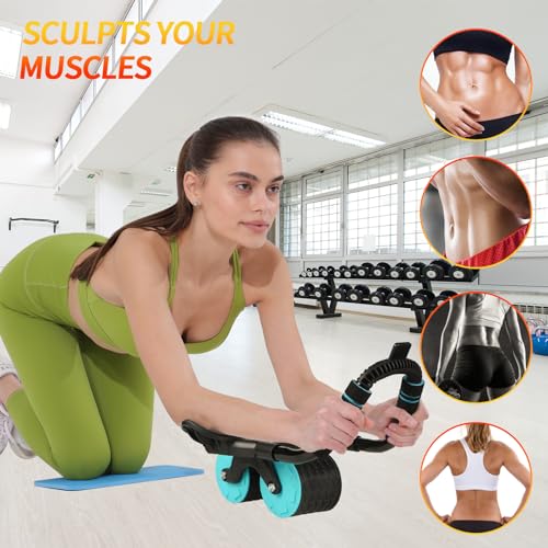 Ab Roller Wheel with Timer & Knee Mat, Home Workout Equipment U107095