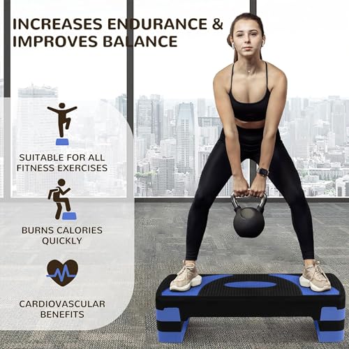 BalanceFrom Aerobic Step Platform Exercise Stepper for Home Gym Cardio & Balance Training B6436