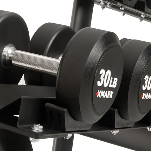 XMARK Urethane Dumbbell Weight Set, 5-75lb, Home and Commercial Gym Equipment S87278
