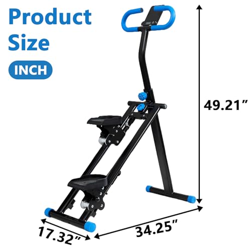 Folding Stair Stepper for Home Gym, Adjustable Handlebar & Pedals, 300LBS Load W2967