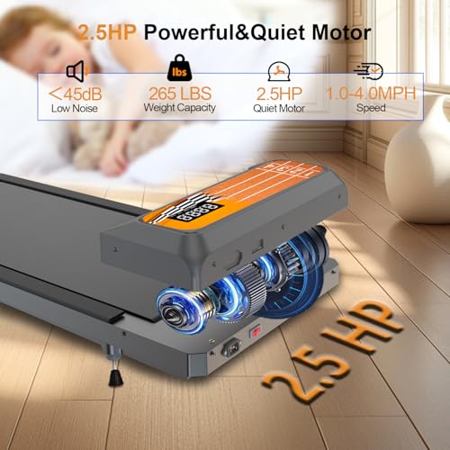Walking Pad Treadmill for Home Office, Portable with Remote Control and App K826387