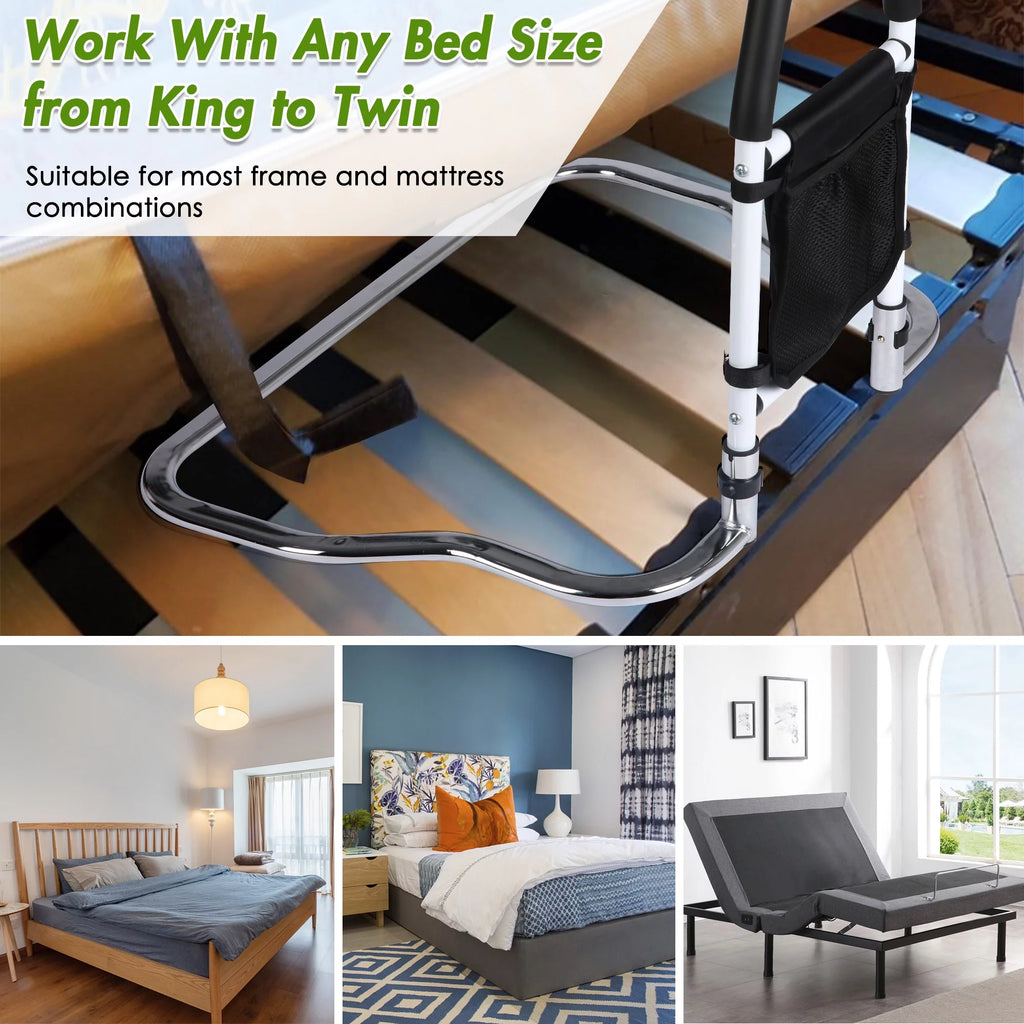 KARMAS PRODUCT Bed Assist Rail with Anchor Strap - Medical Bed Safety Grab Bar for Seniors O657