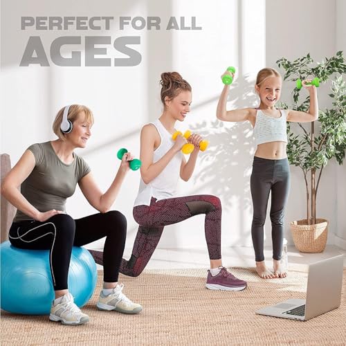 Yes4All Neoprene Coated Dumbbell Hand Weight Sets with Rack U179