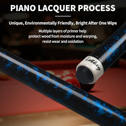 LOTKEY Pool Cue Set of 4 - Canadian Maple 58'' Billiard Sticks with 2 Chalks R905285