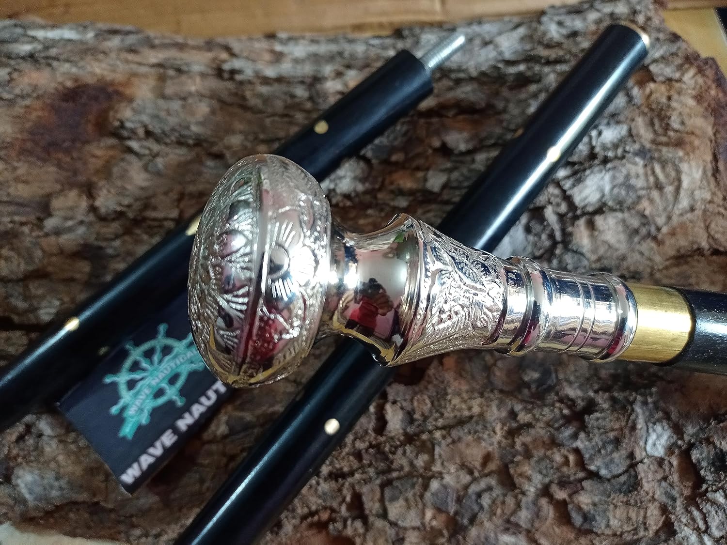 Victorian Wooden Walking Cane with Brass Handle M665