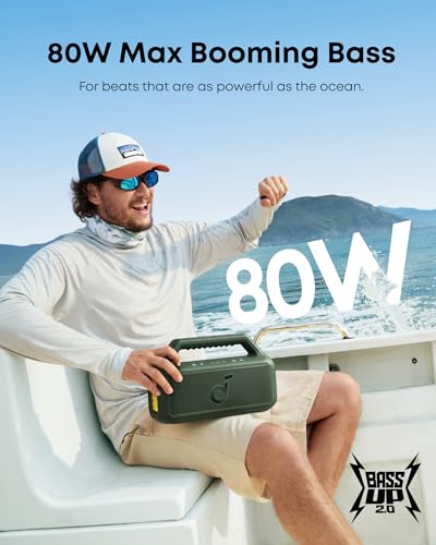 soundcore Boom 2 By Anker Outdoor Speaker, 80W, IPX7 Waterproof T558