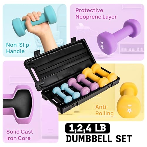 Yes4All Neoprene Coated Dumbbell Hand Weight Sets with Rack U179