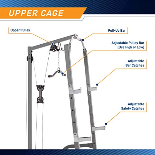Marcy Pro Deluxe Cage System with Weightlifting Bench Home Gym E9247