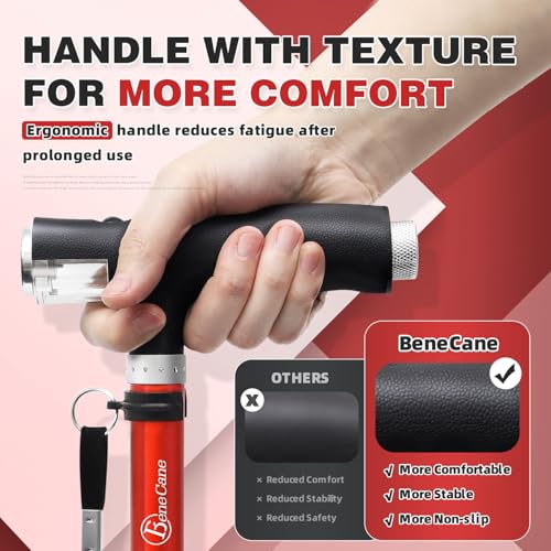 BeneCane Folding Walking Cane with LED Lights for Men and Women W6540