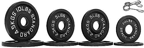 Olympic Cast Iron Weight Plates for Strength Training, Multiple Sizes S1890