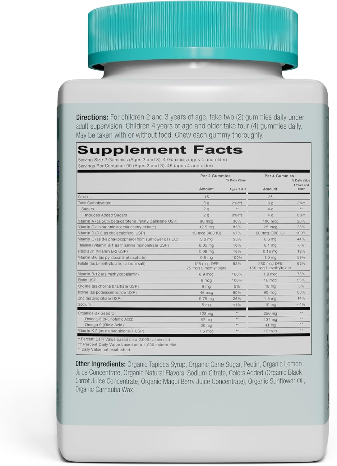 SmartyPants Organic Kids & Toddler Multivitamin Gummies, 180 Count E5008