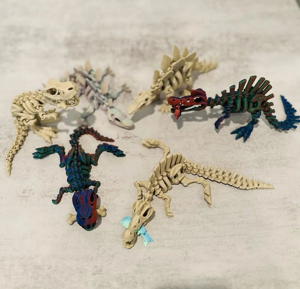 Dino Skeletons Multicolored Desk Ornament 3D Printed O59488
