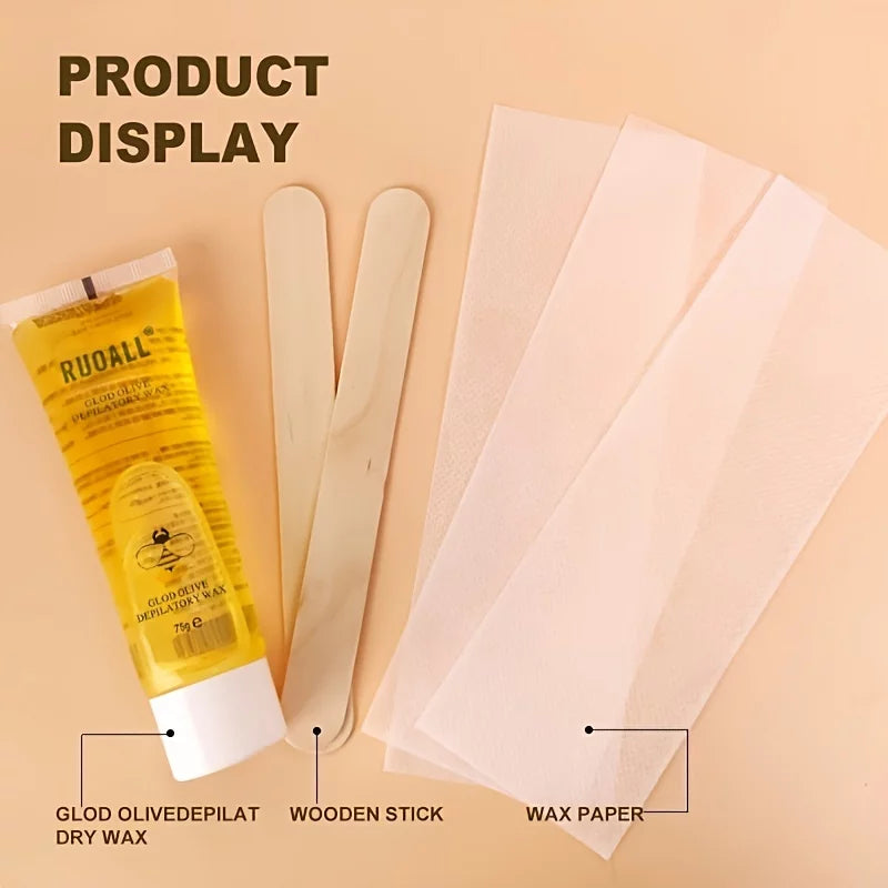 Body Sugar Wax Set Gentle Hair Removal, No Strips, No Heat, Water Soluble, 75g D505