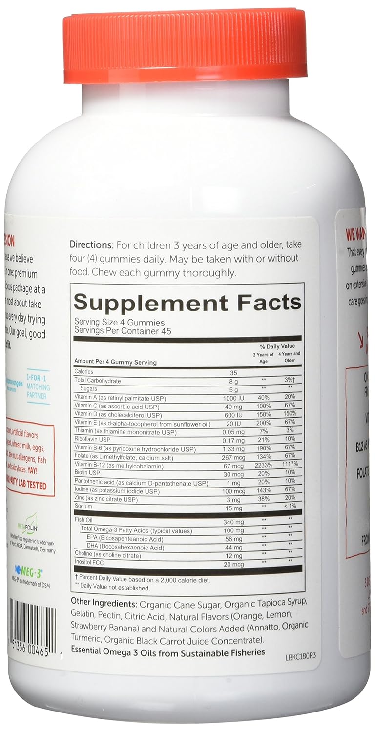 Smarty Pants Kids Complete Multi-Vitamin Gummies, 180 Count D82065